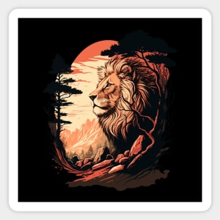 Lion in mountain Sticker